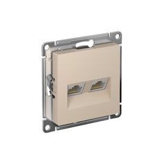 ATLASDESIGN РОЗЕТКА двойная компьютерная RJ45+RJ45 кат. 5e, механизм, ПЕСОЧНЫЙ