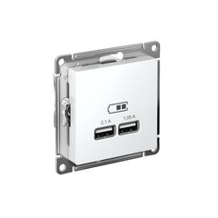 ATLASDESIGN USB РОЗЕТКА A+A, 5В/2,1А, 2х5В/1,05А, механизм, ЛОТОС