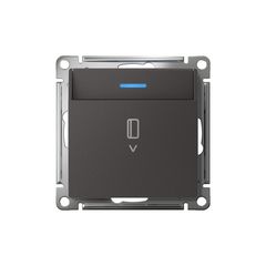 ATLASDESIGN ВЫКЛЮЧАТЕЛЬ карточный с подсветкой, 10А, без задержки отключения, механизм, БАЗАЛЬТ