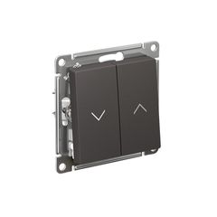 ATLASDESIGN 2-клавишный ВЫКЛЮЧАТЕЛЬ ДЛЯ ЖАЛЮЗИ, сх.4, 10А, механизм, БАЗАЛЬТ