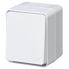ATLASDESIGN PROFI IP54 О/У 1-клавишный ВЫКЛЮЧАТЕЛЬ КНОПОЧНЫЙ, сх.1, 10А, БЕЛЫЙ