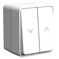 ATLASDESIGN PROFI IP54 О/У 2-клавишный ВЫКЛЮЧАТЕЛЬ ДЛЯ ЖАЛЮЗИ, сх.4, 10А, БЕЛЫЙ