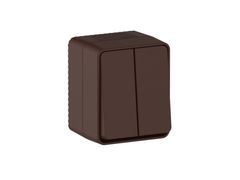 ATLASDESIGN PROFI IP54 О/У 2-клавишный ВЫКЛЮЧАТЕЛЬ, сх.5, 10АХ, КОРИЧНЕВЫЙ