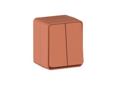 ATLASDESIGN PROFI IP54 О/У 2-клавишный ВЫКЛЮЧАТЕЛЬ, сх.5, 10АХ, ТЕРРАКОТОВЫЙ