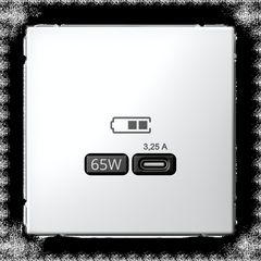 ARTGALLERY USB РОЗЕТКА тип-С 65Вт высокоскор.заряд. QC, PD, механизм, БЕЛЫЙ