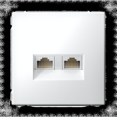 ARTGALLERY РОЗЕТКА двойная компьютерная RJ45+RJ45, кат. 5е, механизм, БЕЛЫЙ