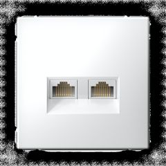 ARTGALLERY РОЗЕТКА двойная компьютерная RJ45+RJ45, кат.6А, механизм, БЕЛЫЙ