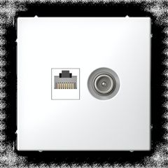 ARTGALLERY РОЗЕТКА двойная ТВ + компьютерная RJ45, кат. 5Е, БЕЛЫЙ