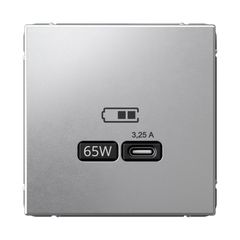 ARTGALLERY USB РОЗЕТКА тип-С 65Вт высокоскор.заряд. QC, PD, механизм, АЛЮМИНИЙ