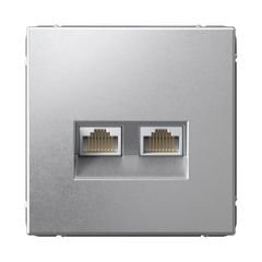 ARTGALLERY РОЗЕТКА двойная компьютерная RJ45+RJ45, кат. 5е, механизм, АЛЮМИНИЙ