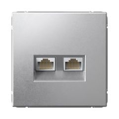ARTGALLERY РОЗЕТКА двойная компьютерная RJ45+RJ45, кат.6А, механизм, АЛЮМИНИЙ