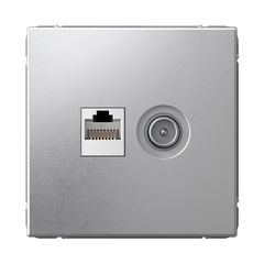 ARTGALLERY РОЗЕТКА двойная ТВ + компьютерная RJ45, кат. 5Е, АЛЮМИНИЙ