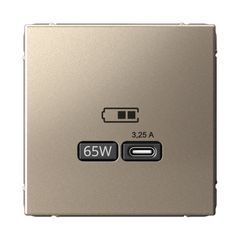ARTGALLERY USB РОЗЕТКА тип-С 65Вт высокоскор.заряд. QC, PD, механизм, ШАМПАНЬ