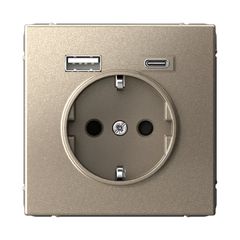 ARTGALLERY РОЗЕТКА 16А с 2 USB A+C, 5В/2,4А/3,0А, 2х5В/1,5А, механизм, ШАМПАНЬ