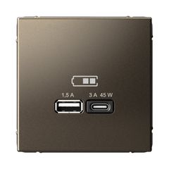 ARTGALLERY USB РОЗЕТКА A + тип-C 45Вт высокоскор.заряд. QC, PD, механизм, МОККО