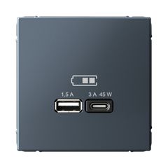 ARTGALLERY USB РОЗЕТКА A + тип-C 45Вт высокоскор.заряд. QC, PD, механизм, ГРИФЕЛЬ