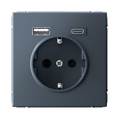 ARTGALLERY РОЗЕТКА 16А с 2 USB A+C, 5В/2,4А/3,0А, 2х5В/1,5А, механизм, ГРИФЕЛЬ