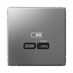 ARTGALLERY USB РОЗЕТКА тип-С 65Вт высокоскор.заряд. QC, PD, механизм, СТАЛЬ