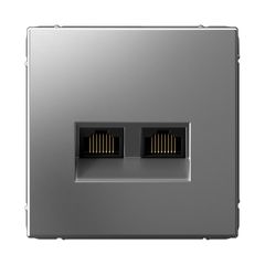 ARTGALLERY РОЗЕТКА двойная компьютерная RJ45+RJ45, кат. 5е, механизм, СТАЛЬ