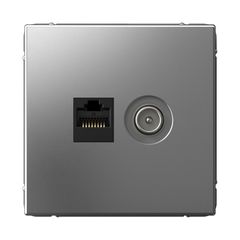 ARTGALLERY РОЗЕТКА двойная ТВ + компьютерная RJ45, кат. 5Е, СТАЛЬ