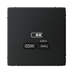ARTGALLERY USB РОЗЕТКА тип-С 65Вт высокоскор.заряд. QC, PD, механизм, КАРБОН
