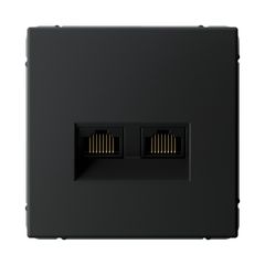 ARTGALLERY РОЗЕТКА двойная компьютерная RJ45+RJ45, кат. 5е, механизм, КАРБОН