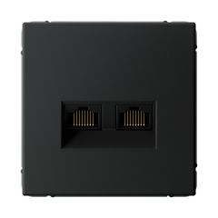 ARTGALLERY РОЗЕТКА двойная компьютерная RJ45+RJ45, кат.6А, механизм, КАРБОН