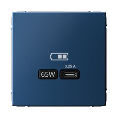 ARTGALLERY USB РОЗЕТКА тип-С 65Вт высокоскор.заряд. QC, PD, механизм, АКВАМАРИН