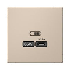 ARTGALLERY USB РОЗЕТКА тип-С 65Вт высокоскор.заряд. QC, PD, механизм, ПЕСОЧНЫЙ