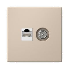 ARTGALLERY РОЗЕТКА двойная ТВ + компьютерная RJ45, кат. 5Е, ПЕСОЧНЫЙ