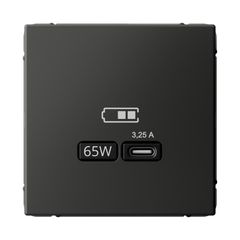 ARTGALLERY USB РОЗЕТКА тип-С 65Вт высокоскор.заряд. QC, PD, механизм, БАЗАЛЬТ
