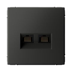ARTGALLERY РОЗЕТКА двойная компьютерная RJ45+RJ45, кат. 5е, механизм, БАЗАЛЬТ