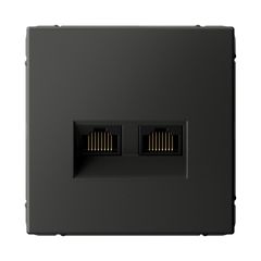 ARTGALLERY РОЗЕТКА двойная компьютерная RJ45+RJ45, кат.6А, механизм, БАЗАЛЬТ
