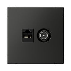 ARTGALLERY РОЗЕТКА двойная ТВ + компьютерная RJ45, кат. 5Е, БАЗАЛЬТ