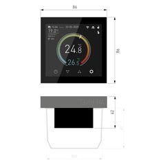 Умный сенсорный терморегулятор с LCD дисплеем (дымчатый)