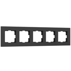 Рамка на 5 постов Slab (черный софт)