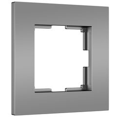 Рамка на 1 пост Slab (серебро софт)