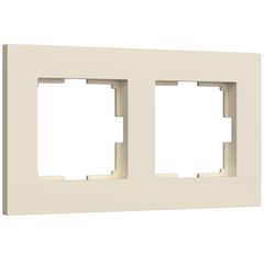 Рамка на 2 поста Slab (айвори софт)
