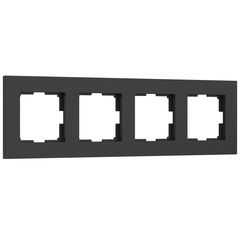Рамка на 4 поста Slab (черный софт)