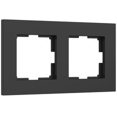 Рамка на 2 поста Slab (черный софт)