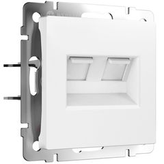 Розетка двойная Ethernet RJ-45 (белый матовый)