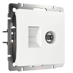 Розетка ТВ+Ethernet RJ-45 6 cat.(белый)