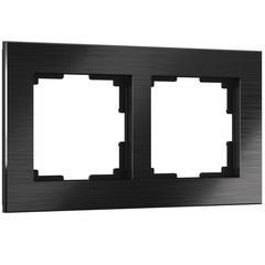 Рамка на 2 поста Aluminium (черный алюминий)