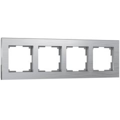 Рамка на 4 поста Aluminium (алюминий)